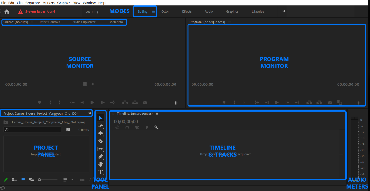 Interfejs Adobe Premiere Pro